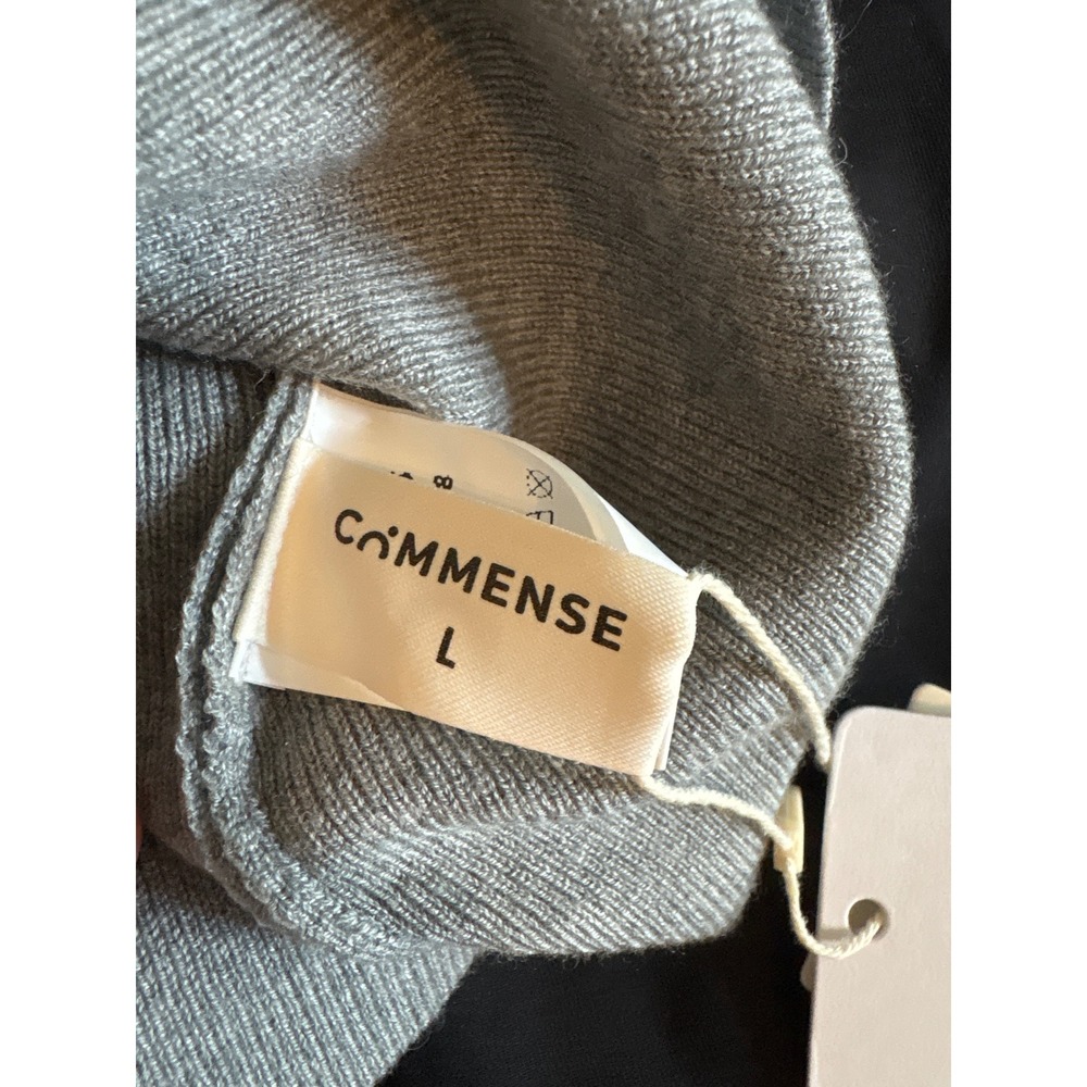 Commense Grey Off The Shoulder Draped Wrap Knit‎ Top Long Sleeve Large NWT - Picture 6 of 7